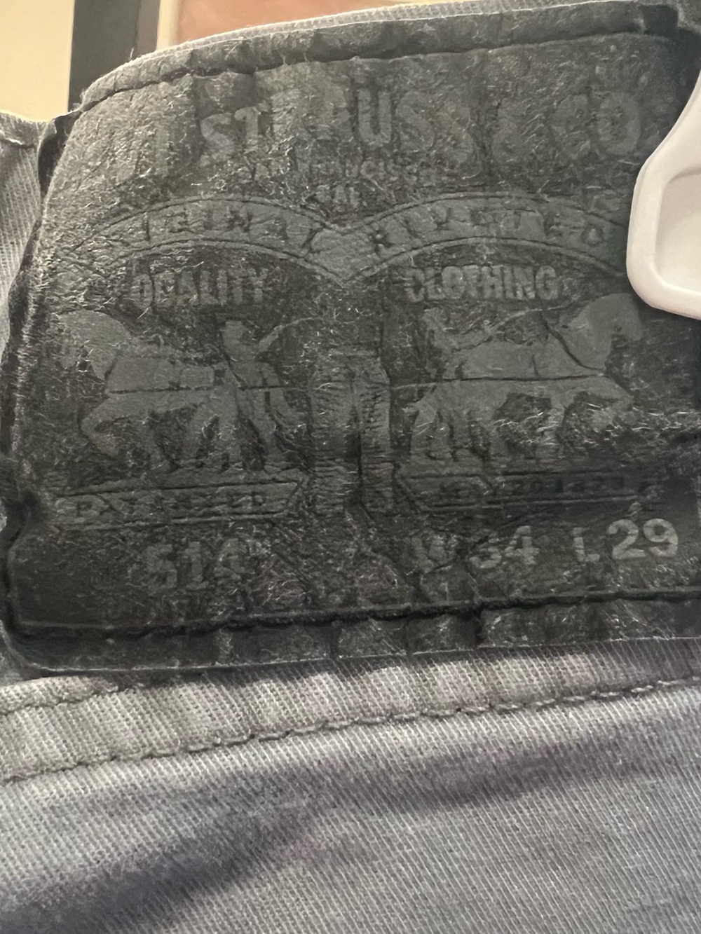 Levi's Light Gray Denim Jeans with Black Leather Patch